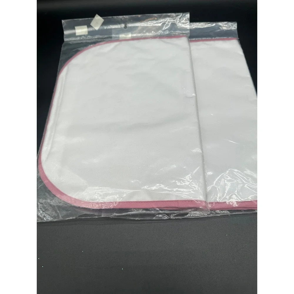 Janlynn Personal Wares White Pink Border Placemats Set of 2 990-2064 DIY Craft